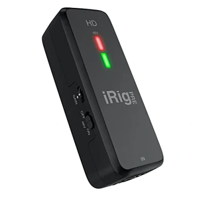Imagen de IK Multimedia Irig Pre HD Interfaz Digital de Micrófono Alta Definición con Preamplificador Calidad Estudio, Negro
