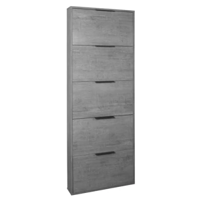 Imagen de Composad Zapatero Slim de la línea Espresso con 5 Solapas, ahorrador Espacio, para Entrada, trastero, Zapatero, (LxAxP) 65 x 173,5 15 cm, Color Gris Cemento, Fabricado en Italia