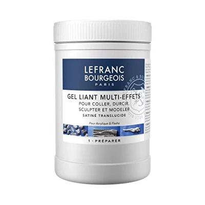Imagen de Lefranc Bourgeois gel aglutinante multiefectos, aditivo para acrílico, 500 ml, Transparente, 1 liter topf
