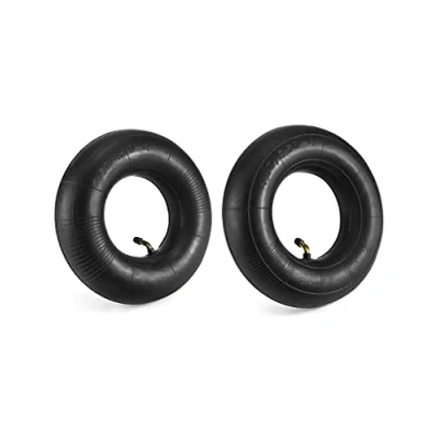 Imagen de QWORK® 2 Piezas 4.10/3.50 4 Tubos internos de reemplazo, Camara Rueda Carretilla, válvula doblada, para cortadoras césped, carretillas Mano