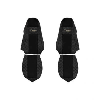 Imagen de F CORE Elegance FX02 BLACK Cubreasiento negro Estampado Ecopiel delante