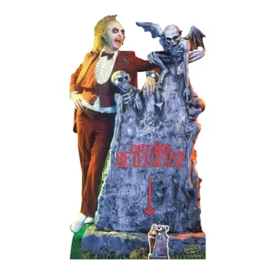 Imagen de Star Cutouts SC4512 Beetlejuice Michael Keaton con Piedra sepulcral de cartón, Altura 182 cm