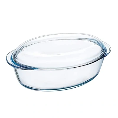 Imagen de Pyrex Cazuela Oval con Tapa Classic Vidrio, Transparente, 6.42 cm, 4.0L