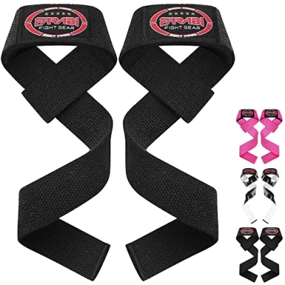 Imagen de Frabi Wrist Straps Weight Lifting Gym Support Powerlifting Strap Wrap Crossfit Wraps (Black)