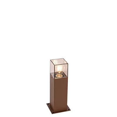 Imagen de QAZQA Lámpara exterior de pie industrial marrón óxido 30 cm IP44 Dinamarca Aluminio/Plástico Alargada Adecuado para LED Max. 1 x 15 Watt