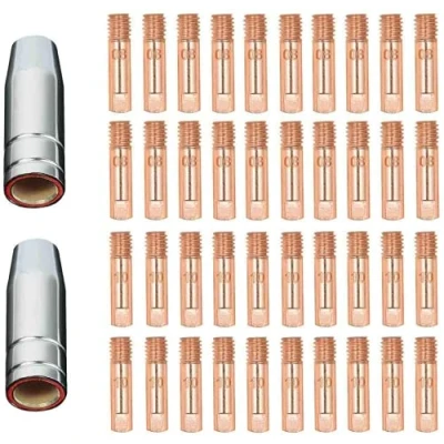 Imagen de Reboot MIG Consumables 42 PCS soldadura MB15 15AK punta de contacto 0.8/1.0mm 0.32&quot; MIG/MAG antorcha consumibles