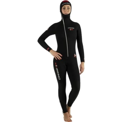 Imagen de Cressi Diver Lady Monopiece Wetsuit Traje de Buceo Una Pieza para Mujer, Disponible en 5 mm/7 mm, Women&#039;s, Negro/Azul, L/4