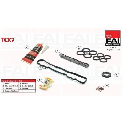 Imagen de FAI AutoParts TCK7 Juego de Cadena distribución con juntas, sin ruedas dentadas Símplex, pasadores CITROËN: C4 I Hatchback