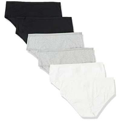 Imagen de Amazon Essentials Calzoncillos Midi de algodón Mujer, Pack 6, Neutro, 42