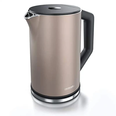 Imagen de arendo Hervidor de Agua Eléctrico 1,5 litros Acero Inoxidable con Ajuste Temperatura 40C a 100C en incrementos 5 Modelo Elegant Diseño Doble Pared Libre BPA