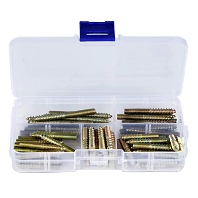 Imagen de Tornillos para Madera M5 Samfox Tornillo de Espiga 80pcs Cabeza Doble Muebles Trabajar la Conector Perno