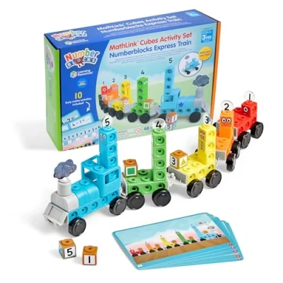 Imagen de Learning Resources Numberblocks Tren expreso, Juego con Actividades de Cubos MathLink, 3 6, Trenes Juguete 10 matemáticas, para Contar Numberblock, Preescolar