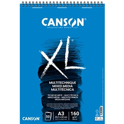 Imagen de Canson XL Mix Media Texturado Álbum Espiral Microperforado A3 50 hojas 160g