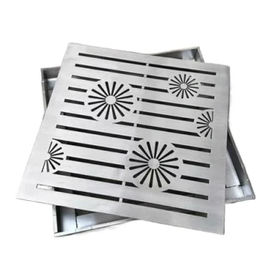 Imagen de Canaleta Desague con Rejilla de Drenaje Cuadrada 10 X 10, 15 15, 20 20, 25 25, 30 Cm, Acero Inoxidable Duradera para Exterior, Filtro Drenaje(15cmx15cm(5 7/