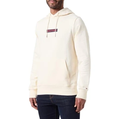 Imagen de Tommy Hilfiger MONOTYPE Box Hoody MW0MW34379 Sudaderas con Capucha, Beige (Calico), XS para Hombre