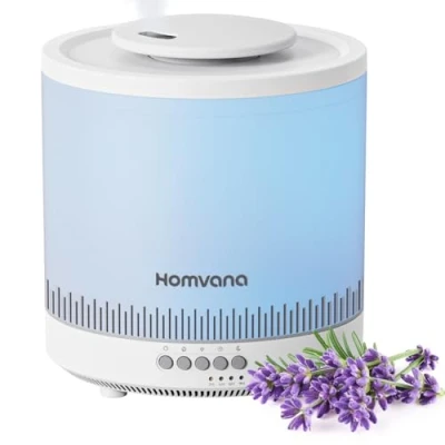 Imagen de Homvana Humidificador Bebes mocos y tos and Difusor Aceites Esenciales Aromas, 1.8L Hasta de Para Dormitorio, Top Fill Humidifier Plantas Ultrasonico, Aromatizador, Humidificadores Habitacion