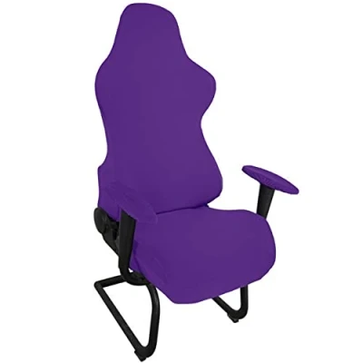 Imagen de Highdi Fundas para Sillas de Juego, Universal Lavable Elasticas Protectora Ordenador Oficina, Juegos, Reclinables, Cómodo Estilo Carreras (One Size,Morado Oscuro)