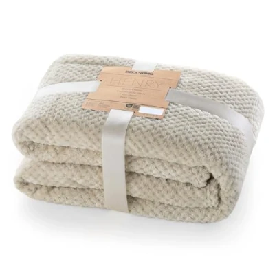 Imagen de DecoKing Henry Manta de Microfibra 70x150 Extra Suave y Blanda Muy Cómoda Caliente Ligera Capuchino