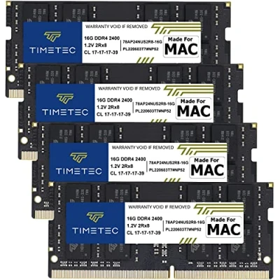 Imagen de Timetec Hynix IC Kit de 64 GB (4 x 16 GB) Compatible con Apple 2017 iMac 27 Pulgadas Pantalla Retina 5K DDR4 2400 MHz PC4 19200 2Rx8 CL17 1.2 V SODIMM