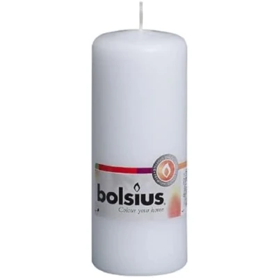 Imagen de Bolsius velas lisas, color blanco, juego de 10 unidades, decorativas para el hogar, longitud combustión 42 horas, sin perfumar, cera vegetal natural, 15 x 6 cm