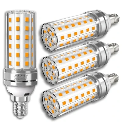 Imagen de JIUYUAN 12W Bombilla LED E14, Blanco Cálido 3000K 1450Lm, 100W Bombillas incandescente equivalente, Pequeño Tornillo de Edison candelabro, No regulable 4 unidades