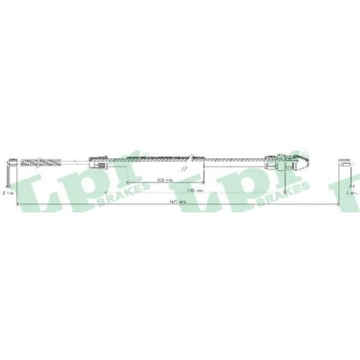 Imagen de LPR C0369B Cable de Freno Mano 1420/1060 Tambor RENAULT: MASTER 2 Pritsche/Fahrgestell, Kasten, Bus