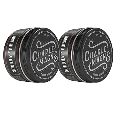 Imagen de Charlemagne pomada original a base de agua, juego 2 unidades, agarre fuerte, fragancia noble, brillo perfecto, para hombre, 100 ml, el pelo Barbershop Strong Hold
