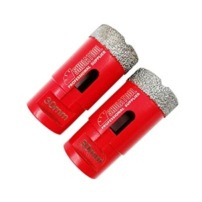 Imagen de SHDIATOOL Broca de Diamante 2PC 30MM Vacío Soldadura para Perforación en Seco Porcelana Azulejo Granito Mármol M14