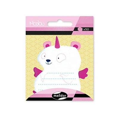 Imagen de Maildor MI041C Un sachet Modou mémo 50 feuilles, Ours licorne