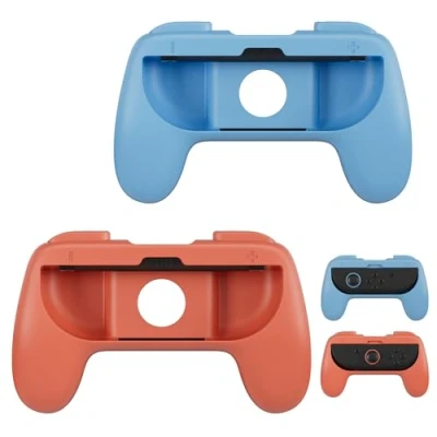 Imagen de Accesorios Grips para Nintendo Switch 2/Switch Joy Cons, ergonómicos mandos Switch2 Pack de 2 (Rojo y Azul)