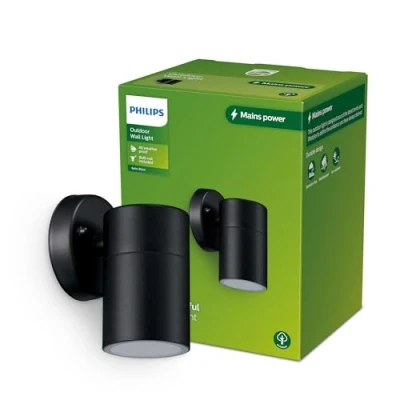 Imagen de Philips Lighting Aplique pared Exterior Kylis, negro, max. 25W, resistente a intemperie IP44 (no incluye bombilla)