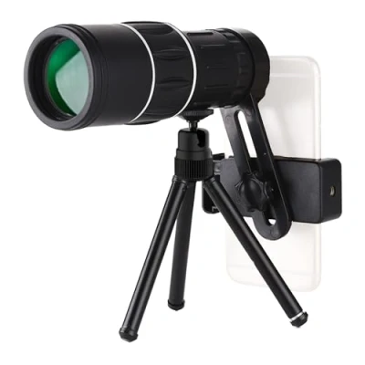 Imagen de Telescopio Monocular de Largo Alcance 16x52, Terrestre para Teléfono Movil, Catalejo Mini Telescopio, Impermeable, Zoom con Soporte, Trípode y Bolsa. Observar Aves, Fútbol o Conciertos.