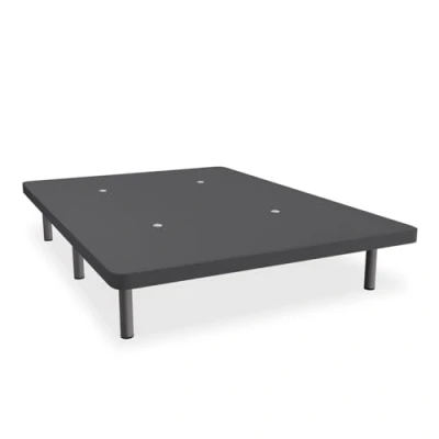 Imagen de amuéblate online Base Tapizada 3D con Estructura Extra Resistente y Barras Transversales de Refuerzo, Gran Estabilidad, 6 Patas metálicas roscadas 25cm, 135 x 190, Gris Oscuro