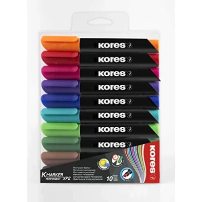 Imagen de Kores M20902 Xp2 Rotulador permanente (punta biselada, 3 5 mm, 10 colores)