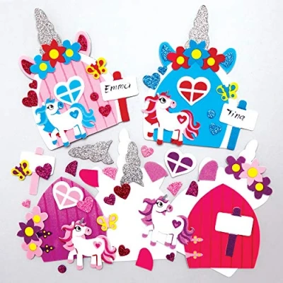 Imagen de Baker Ross AX667 Kit Puerta de Hadas con Unicornio Paquete 4, artes y manualidades creativas para que los niños cuenten, hagan creen