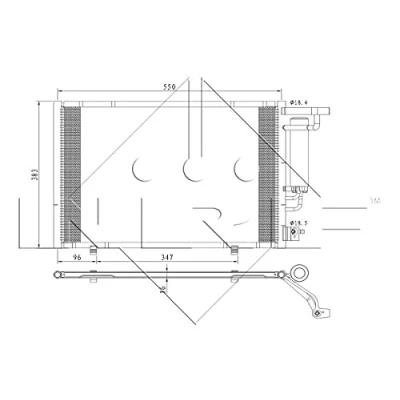 Imagen de NRF 350396 Condensador con secador, junta anular 18,5 Aluminio 525 R 134 a FORD: Ecosport Mk2, FIESTA 6, KA+ Hatchback