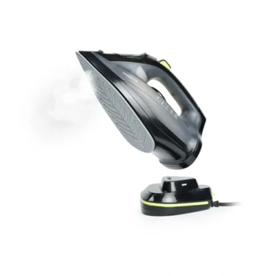 Imagen de InnovaGoods® Plancha ropa, vapor 2400W, doble orientación Horizontal/vertical 320ml, vertical sin cables, incluye base de carga, centro planchado para todo tipo tejidos.
