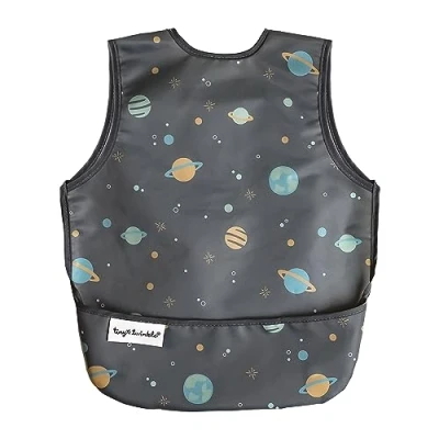 Imagen de Tiny Twinkle Mess Proof Baby Bib Waterproof Apron Machine Washable PVC, BPA, &amp; Phthalate Free Great Travel for Eating Food Bibs (Cowboy, Large 2 4 Years)