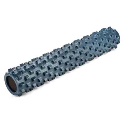 Imagen de Rodillo de espuma para auto masaje muscular RumbleRoller Firme Azul Tamaño Full 12.5 x 79 cm. Textura que activa la terapia punto alivio del dolor deportivo