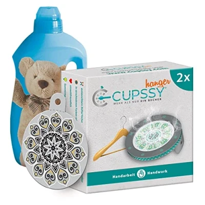 Imagen de Cupssy® Colgador con AirPad suave ropa fresca gris perfume, fragancia, ambientador armario percha perchas neutraliza los malos olores juego de 2 unidades