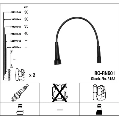 Imagen de NGK 8183 Juego de Cables Encendido 4 RENAULT: ESPACE 3, MEGANE 1, LAGUNA 1