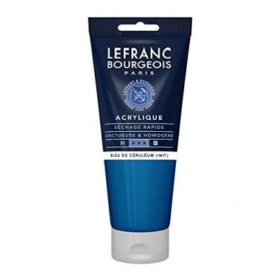 Imagen de Lefranc Bourgeois Acrílico Fine, Azul ceruleo (imit), 200 ml