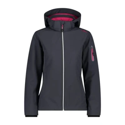 Imagen de CMP Chaqueta softshell de mujer con capucha desmontable, Titanio Fucsia, XS