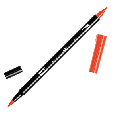 Imagen de Tombow ABT Dual Brush Rotulador Doble Punta Pincel Acuarelable Para Lettering, Dibujo, Pintura, Manga Uso Doméstico y Profesional Color warm red