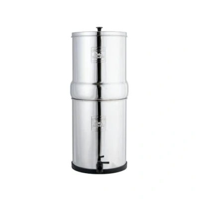 Imagen de British Berkefeld Sistema de Filtración Agua por Gravedad 8.5L Acero Inoxidable con 2 Cartuchos Doulton Ceramic Ultra Sterasyl Potable para Viajes, Hogar, Filtra Cloro