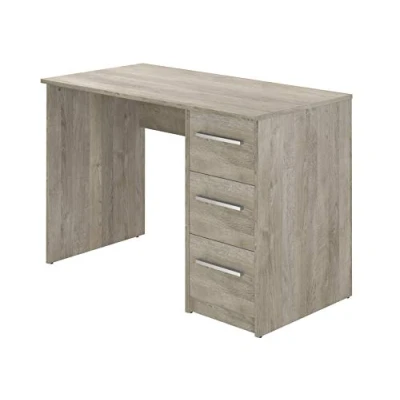 Imagen de Amazon Basics Rectangular Idro Modern Escritorio con 3 cajones, 56 x 110 73,5 cm (Efecto Roble) (Antes éramos Movian)