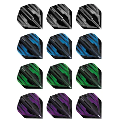 Imagen de RED DRAGON Hardcore Dark Wing Paquete de selección Plumas Dardos Estándar Extra Gruesos 4 Juegos por (12 vuelos en Total)