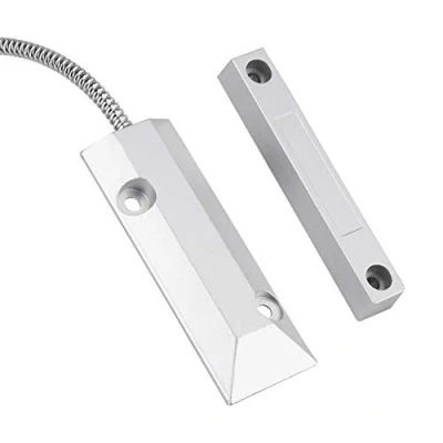 Imagen de Nikou Interruptor de Sensor magnético Detector con Cable Contacto Ventana Puerta for Seguridad Alarma Garaje en el hogar