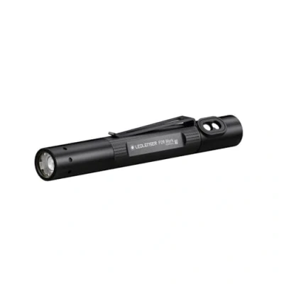 Imagen de Ledlenser Linterna tipo bolígrafo LED P2R Work Mini para taller y operarios, recargable con batería de litio, 110 lúmenes, enfocable, haz luz 90m, clip, cable carga magnético USB clip