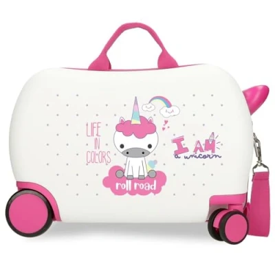 Imagen de Roll Road I Am Unicorn Maleta Infantil Blanco 45x31x20 cms Rígida ABS 24,6L 1,8 kgs 2 Ruedas Equipaje Mano